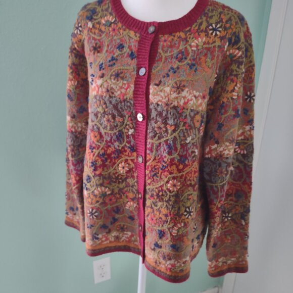 Talbots Multicolor Patterned Cardigan - Picture 3 of 9